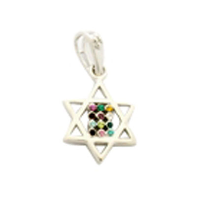 Gold Filled Rhodium Mini Twelve Tribes Star of David Pendant